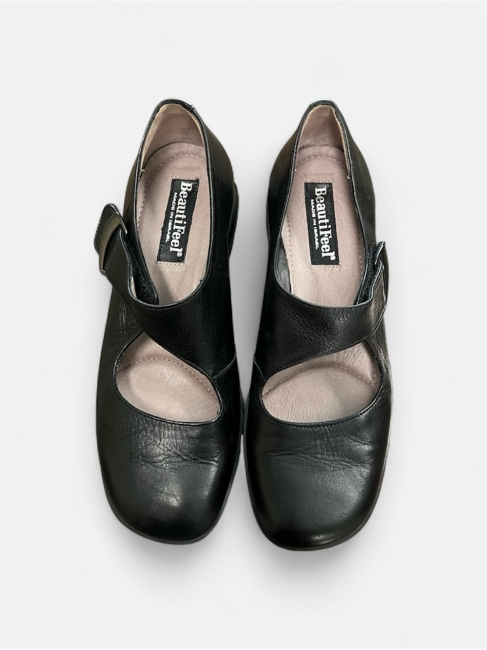 BeautiFeel Black Mary Jane Strap Flats - Size 37 - US size 6-6-5